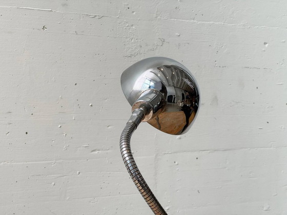Image 1 of Space Age Chrome Clamp Lamp with Gooseneck, 1970s