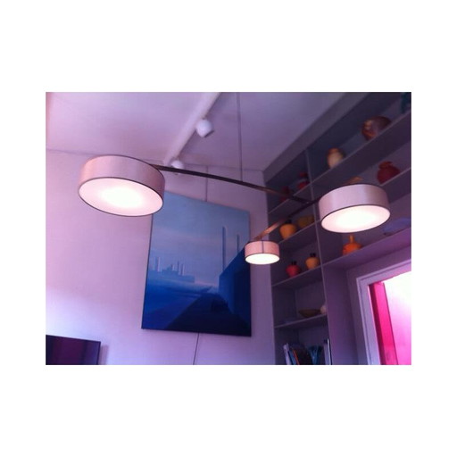 Vintage antieke hanglamp met 3 kappen, 2000