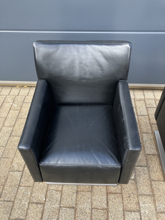 Image 1 of 2x sedie laterali Jori Kubolo in pelle nera Condizioni ottimali!!!