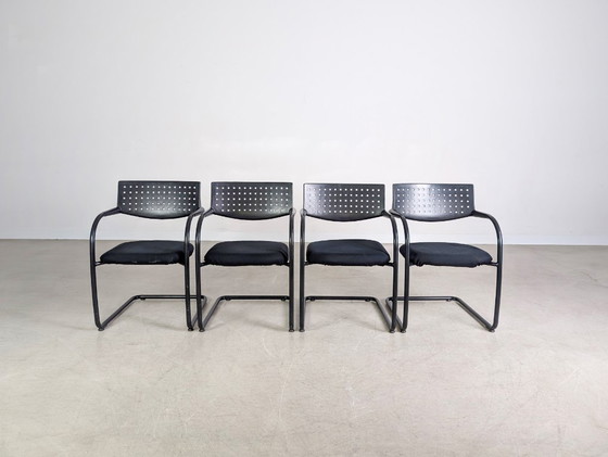 Image 1 of Set of 4 Vitra Visavis chairs, design cantilever armchairs