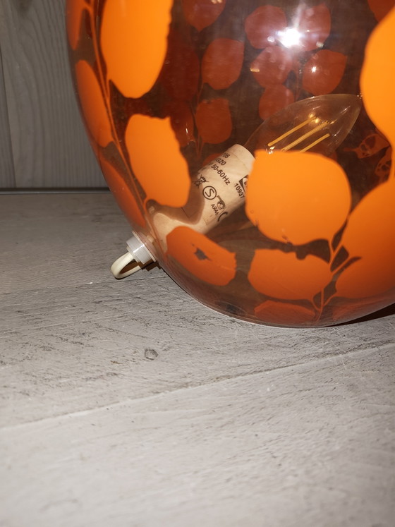 Image 1 of vintage IKEA Knubbig tafellamp set in een zeldzame oranje/rode uitvoering