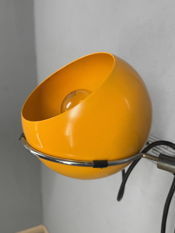 Image 1 of Vintage standing lamp – Gepo / Gerda – orange spherical shade – 1970s Space Age design