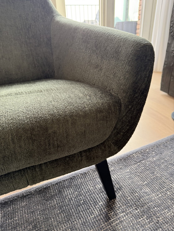 Image 1 of Montis, silla Enzo en tela bouclé/esponjosa verde musgo