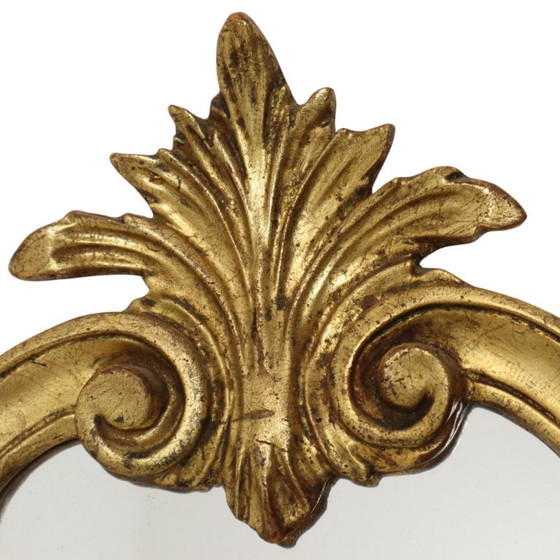 Specchio Francese Dorato a Foglia d'Oro Stile Barocco 60cm – Glass (photo 14 of 21)