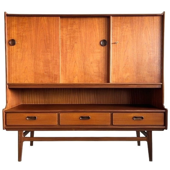 Image 1 of Mid-century Van Teeffelen Wébé Deens design highboard kast teak Van Teeffelen Wébé 1960's