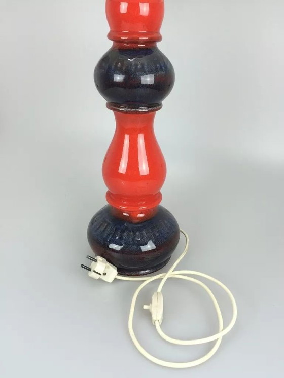Image 1 of 70s lamp lamp table lamp table lamp ceramic space age design red