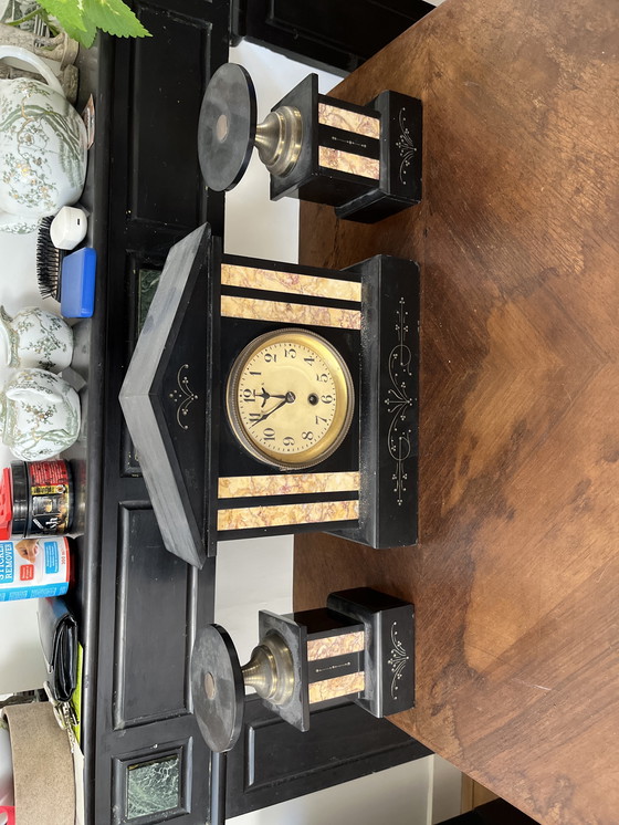 Image 1 of Clock Incl. 2 Bookends