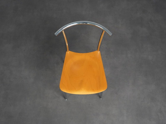 Lot de 4 Chaises de Salle à Manger Postmodernes en Chrome par Segis, Italie, années 1990 – Wood, Metal (photo 7 of 10)
