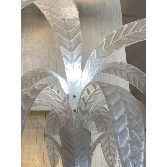 Image 1 of Vintage Opalino Palm Tree Murano Glass Floor Lamp