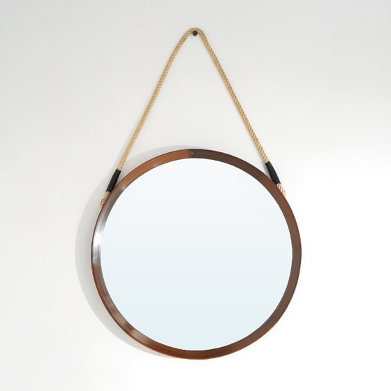 Image 1 of Round teak wall mirror, 1960s
