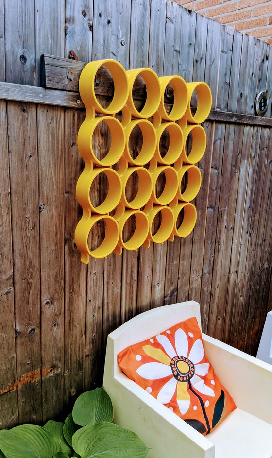 Image 1 of Décoration murale panneau mural panneau mural space age 70s yellow