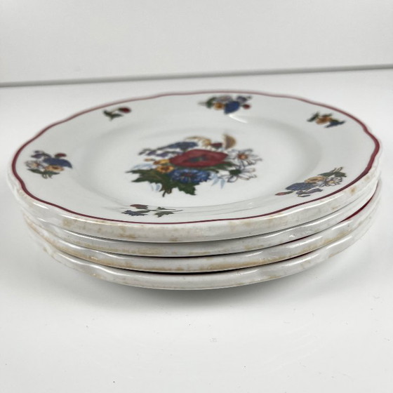 Set de 4 Assiettes à Dessert "Agreste", Sarreguemines, Fin XXe, Pyroblan – Vaisselle, Porcelain (photo 8 of 8)