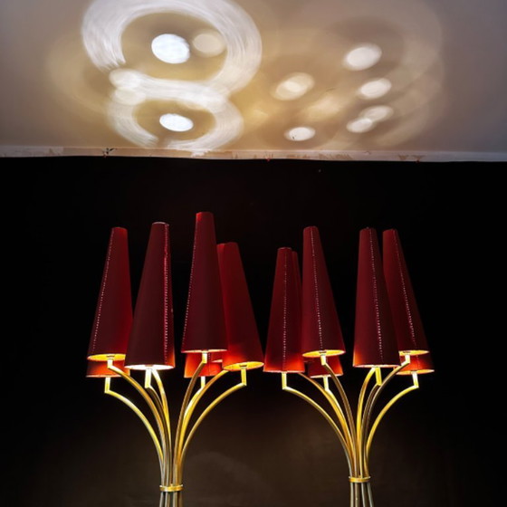 Image 1 of Paire de très grandes lampes candélabre 118 cm