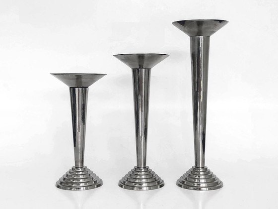 Candlestick Set Art Deco Bauhaus Era – Candle holders, Metal (photo 4 of 12)