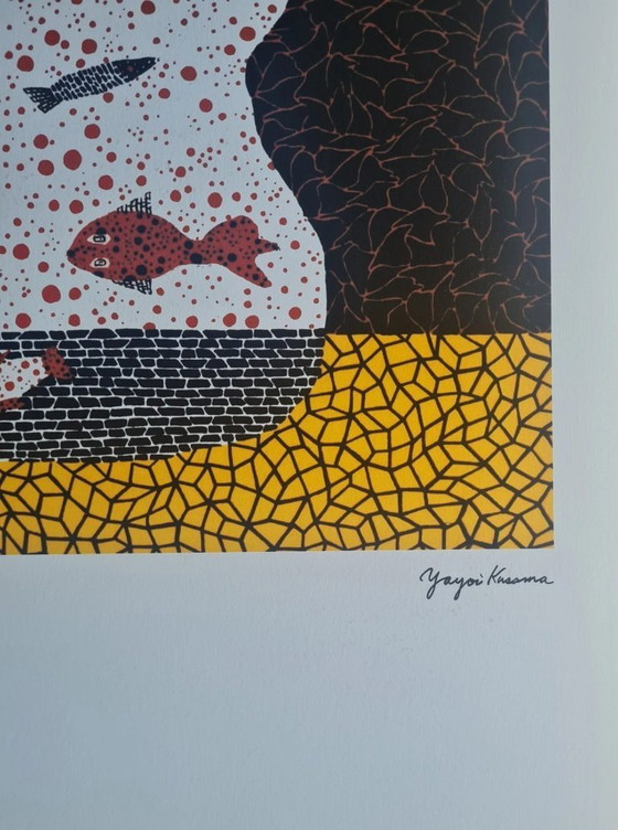 Image 1 of D'après Yayoi Kusama, Poisson rouge, Lithographie, années 1990