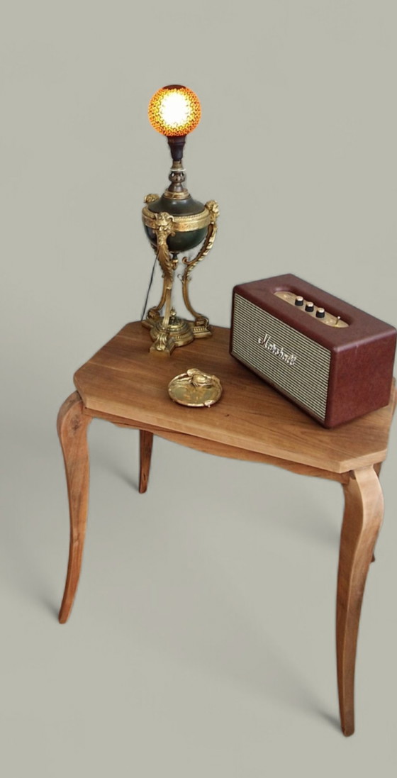 Image 1 of Sculptural side table with curved lines in solid wood - Louis XV style