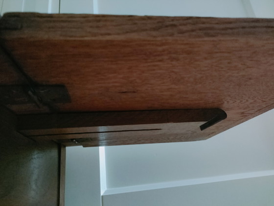 Image 1 of Art Deco hanging table oak table side table desk Amsterdam School