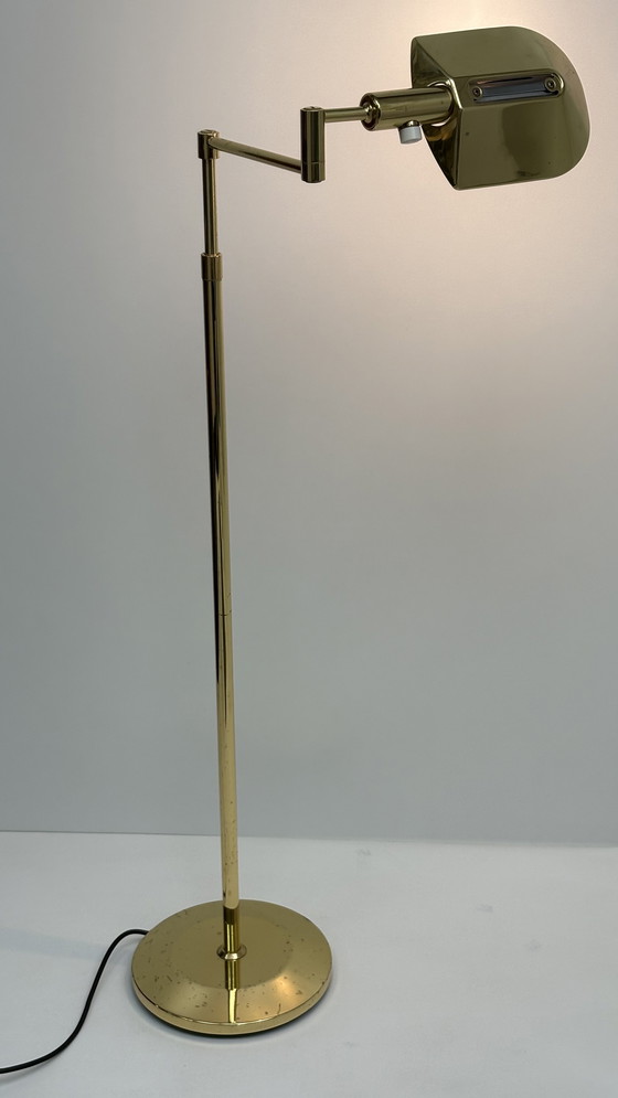 Image 1 of Lampada da lettura vintage in ottone regolabile in altezza Metalarte