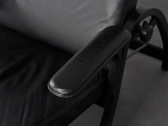 Fauteuil Sinus Lounge d'Ingmar Relling pour Westnofa, Norvège, années 1970 – Wood, Leather, Vintage (photo 6 of 9)