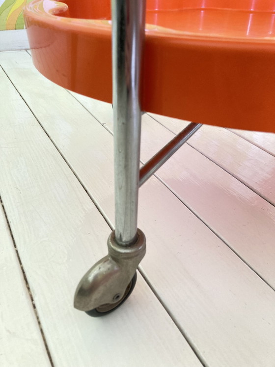 Image 1 of Vintage jaren 70 kunststof theewagen, trolley, bijzettafel 