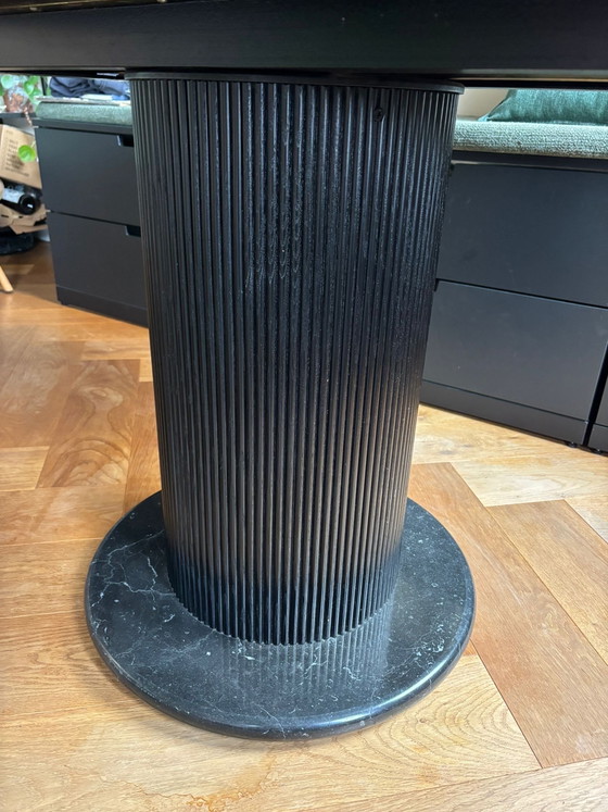 Image 1 of Zwarte ronde eettafen: marmer en uitschuifbaar✨