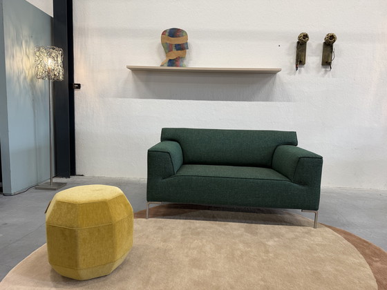 Image 1 of Design on Stock Bloq Loveseat Green fabric 