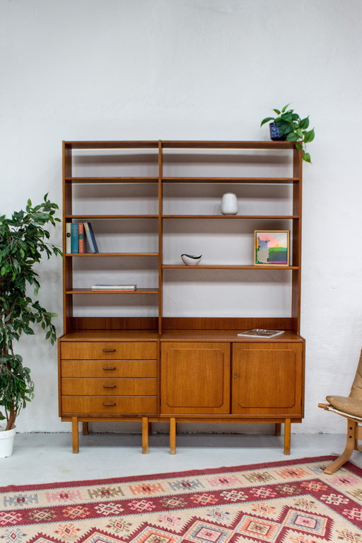 Vintage teak bookcase highboard sideboard Midcentury