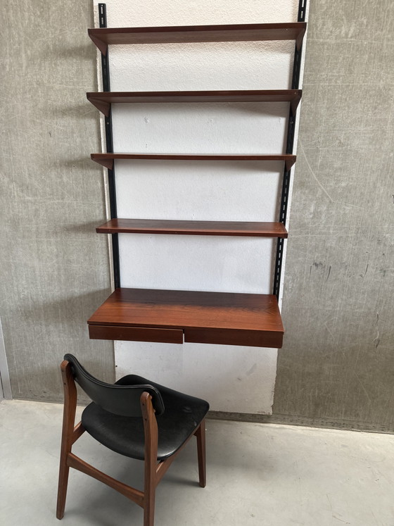 Image 1 of Kai Kristiansen teak desk wall shelf set from the 1960s