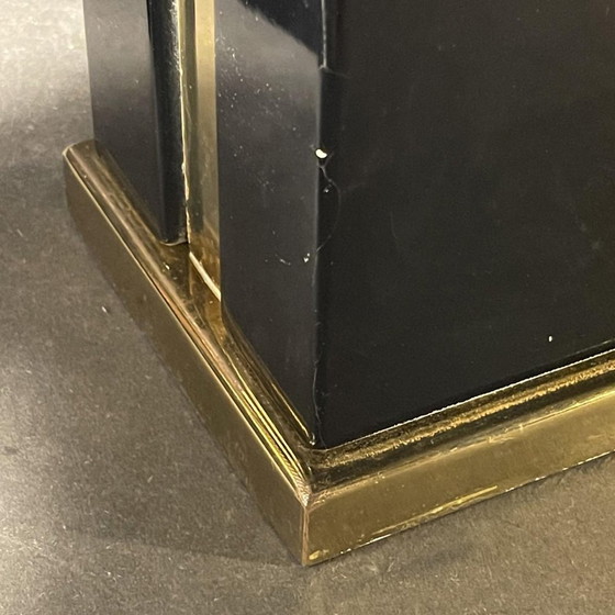 Hollywood Regency Lampen aus schwarzem Lack und Messing, 1970er Jahre, 2er Set – Tischlampen, Metal, Brass (photo 13 of 13)