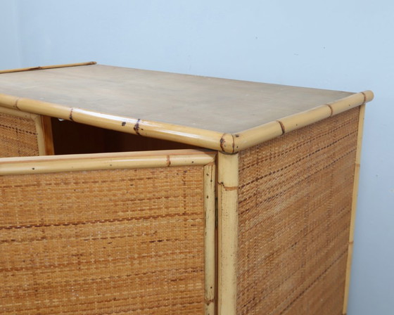 Image 1 of Armadio autoportante vintage Dal Vera in bambù e rattan, anni '70.