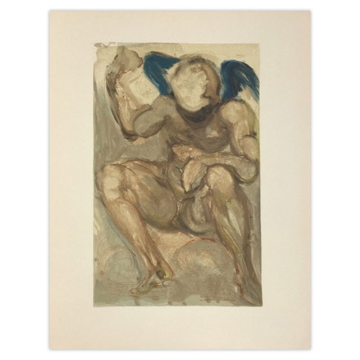 Salvador Dali Woodcut Divine Comédie Purgatoire 15 - L'Envie 1960 – lithos zeefdrukken, Paper