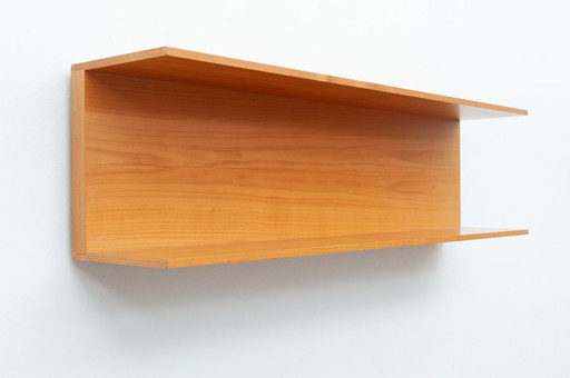 Mensola da parete in legno di ciliegio da 100 cm di Walter Wirz per Wilhelm Renz, anni '60