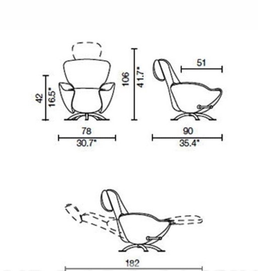 Fauteuil Cassina Dodo rouge