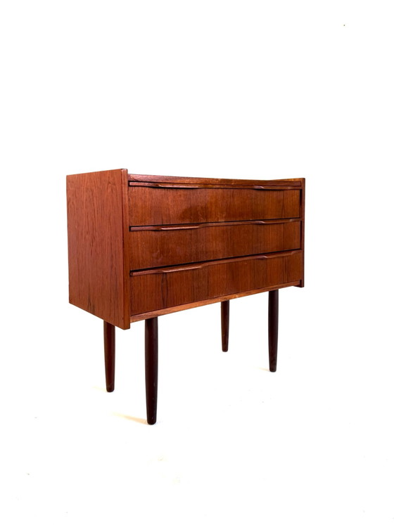 Cassettiera vintage danese in teak anni ‘60, Cassettiere, Legno, Marrone (foto 6 di 7)