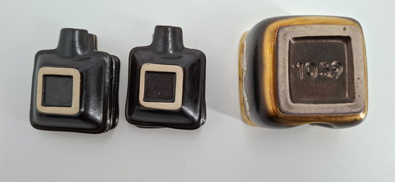 Image 1 of Set of 6 ceramic ashtrays and ashtray holders