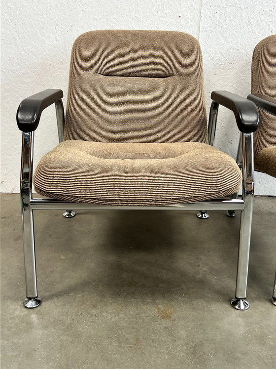 Set Poltrone Tubolari Cromate Vintage, Paesi Bassi Anni '70 – Tessile, Cromo, Mid Century Modern (photo 3 of 16)