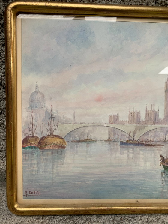 Paar aquarellen van Aldo Sessa, Schilderijen & Tekeningen (foto 3 van 7)