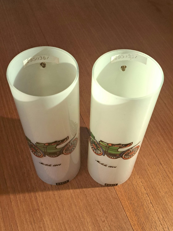 Image 1 of 🟡 Rare DORIA Wall Lamp Pair – Vintage Glass Lights “Mobile 1904” – 1960s/70s