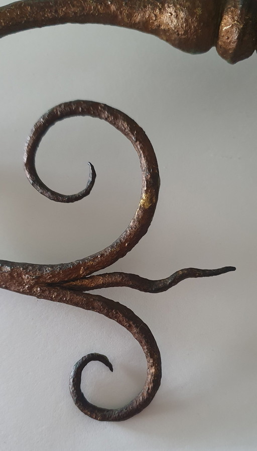 Handgefertigter Kerzenhalter Wand – kandelaars en kaarsen, Brass, Iron (photo 2 of 5)