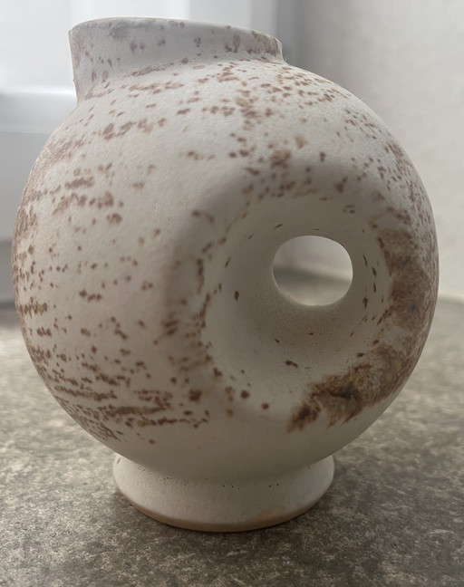 Dove ceramic sculpture spherical vase
