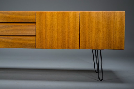 Image 1 of  Mid-Century Wall Unit Cabinet and Sideboard in Walunt, 1970s, Set of 2