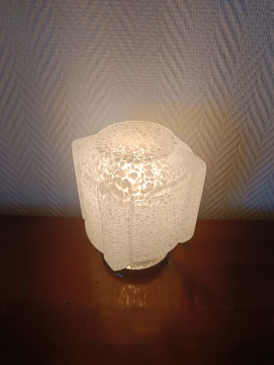 Image 1 of Art Deco table lamp with Clichy glass