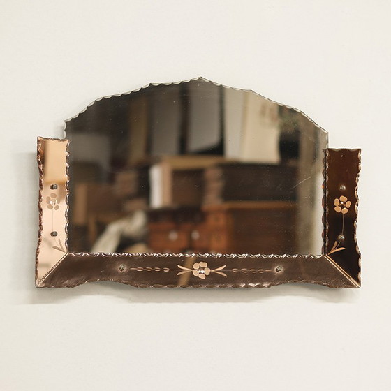 Image 1 of Specchio Art Déco rosa
