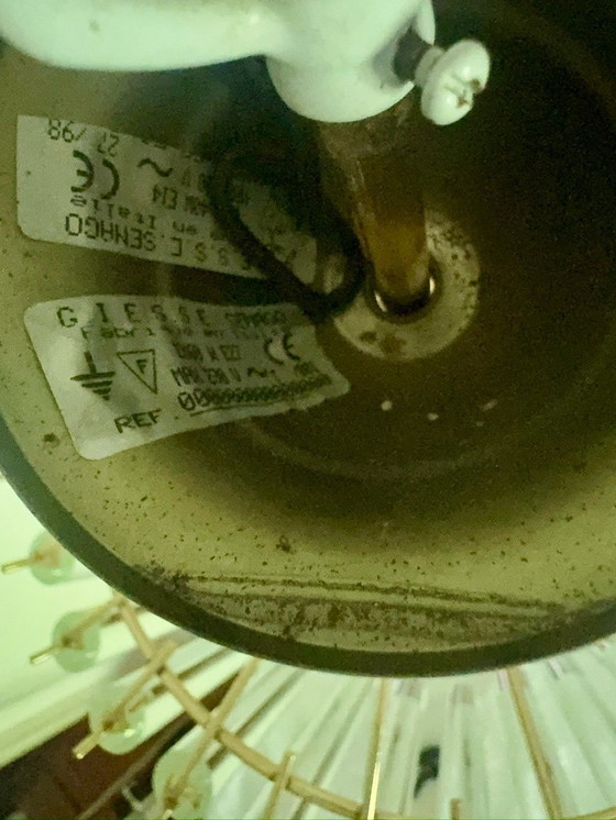 Image 1 of Lampadario a 3 file con tubi di cristallo Giesse Senago in stile Venini, Italia