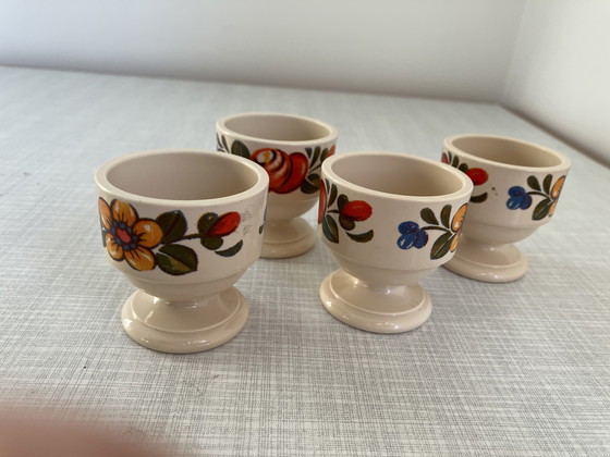 Image 1 of Set of 4 retro Mepal egg cups