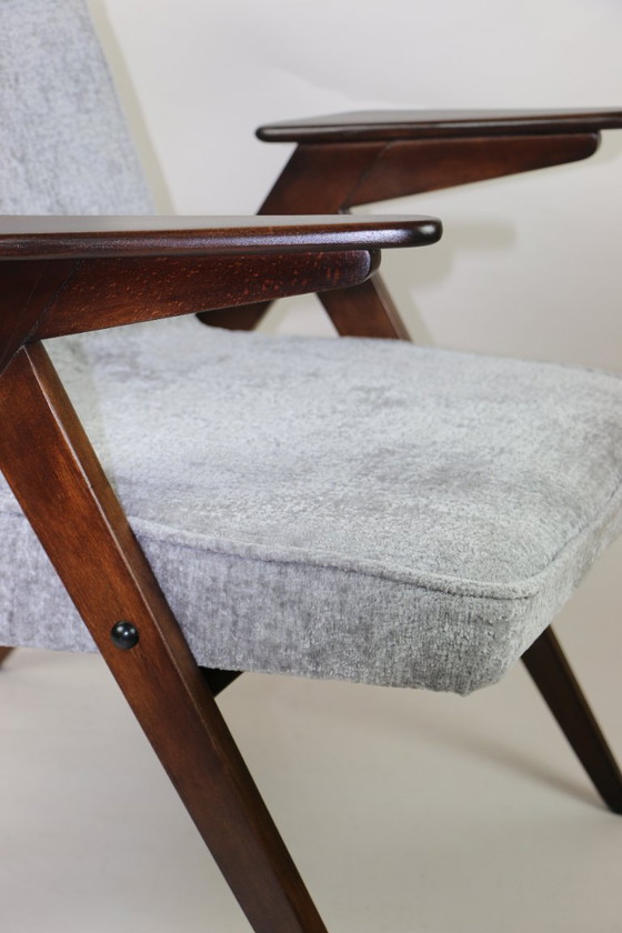 Image 1 of Fauteuil Bunny gris argenté de Józef Chierowski, années 1970