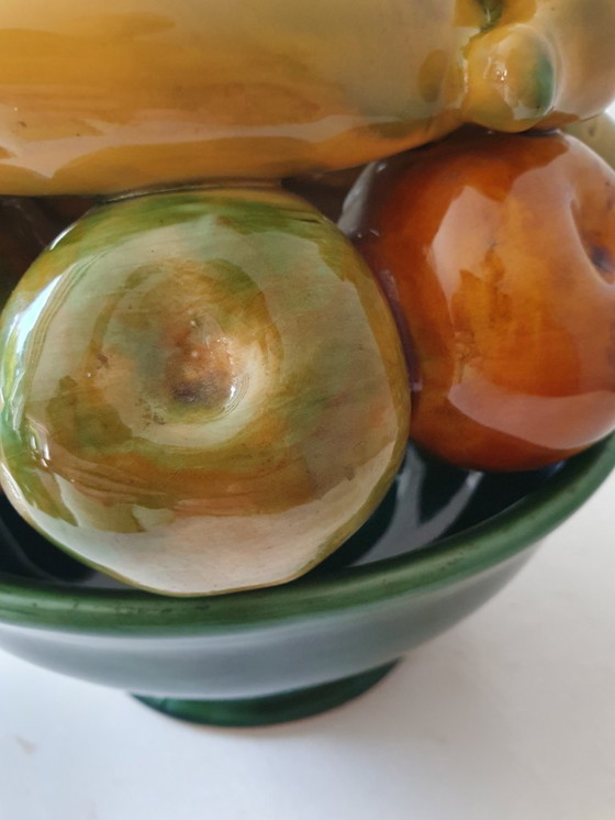 Image 1 of Pyramide de fruits en céramique avec bol - Portugal - 35cm