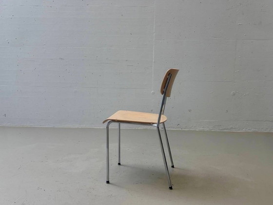Stapelbare beukenhouten stoelen met chromen poten van Reinhard – Kuipstoelen (photo 3 of 18)