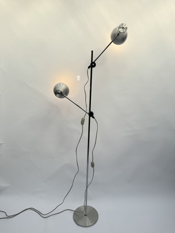 Image 1 of Minimalistische staande lamp uit het midden van de eeuw – verstelbaar ontwerp met dubbele kegel (Hala Zeist / Anvia-stijl)