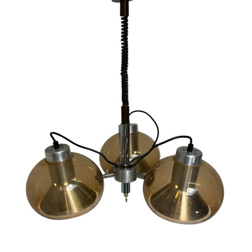 Suspension champignon avec trois sphères - Space Age / Pop Art - Avec cordon d'alimentation réglable et baldaquin - Fumé
